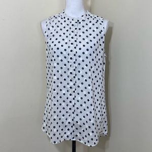J.Crew || woman’s black and white polka dots buttons down top Size 8